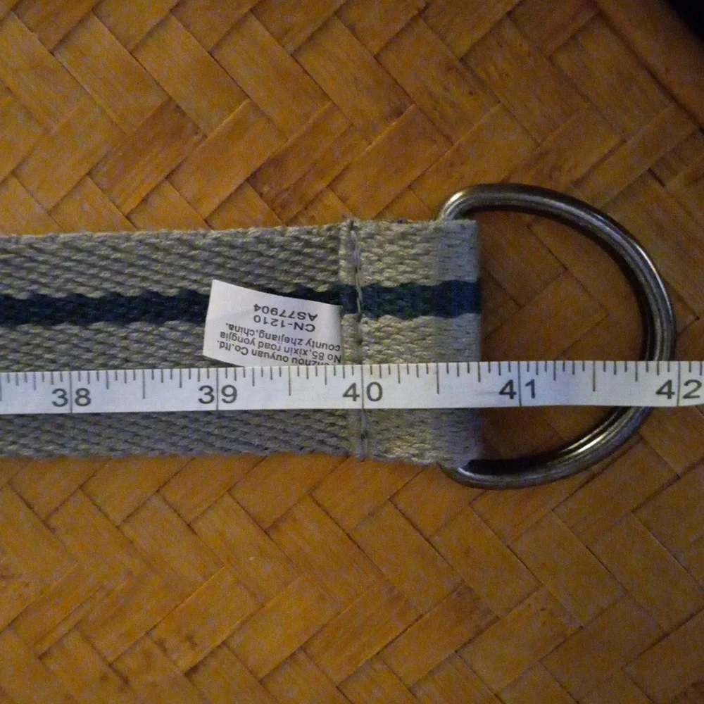 Wenzhou Ouyuan Co. Ltd. Nautical Gray and Blue Striped Men's Belt Sz. 40